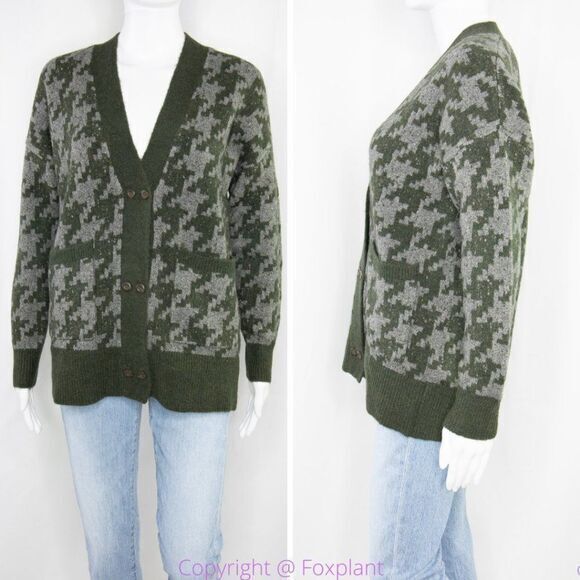NEW Madewell Allston Double Button Cardigan‎ Sweater in Houndstooth, size XS - Picture 10 of 16